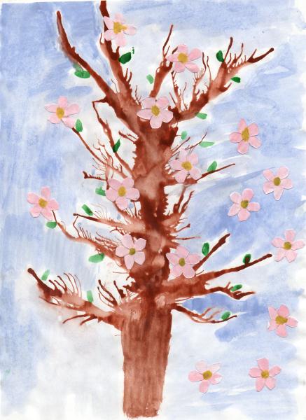 Рисование весеннее дерево средняя группа. Весеннее дерево кляксография. Нетрадиционное рисование Весеннее дерево. Весенние деревья в нетрадиционной технике рисования. Рисование Весеннее дерево в средней группе.