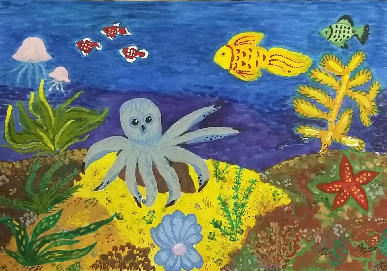 Рисование для детей подводный мир