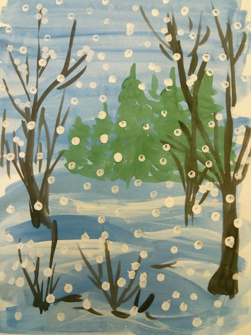 Рисунок 1 снега. Тема:«деревья в инее» (Комарова т.с., с.91). Рисование первый снег. Зима рисунок. Рисование на тему первый снег.