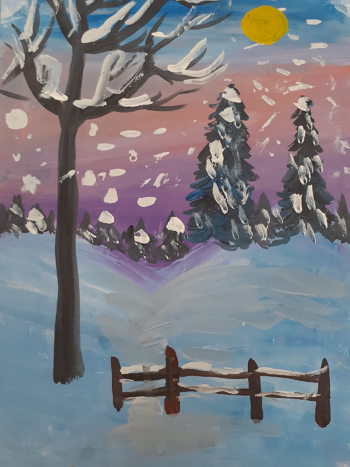 Зимние картинки легко. Рисунок на тему зима. Рисование зимний пейзаж. Зимний пейзаж 1 класс. Зимний пейзаж детский рисунок.