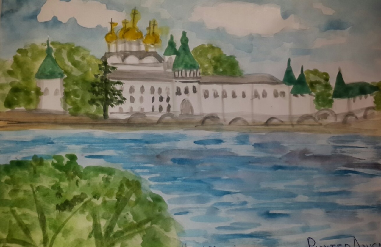 Город Кострома Ипатьевский монастырь рисунок